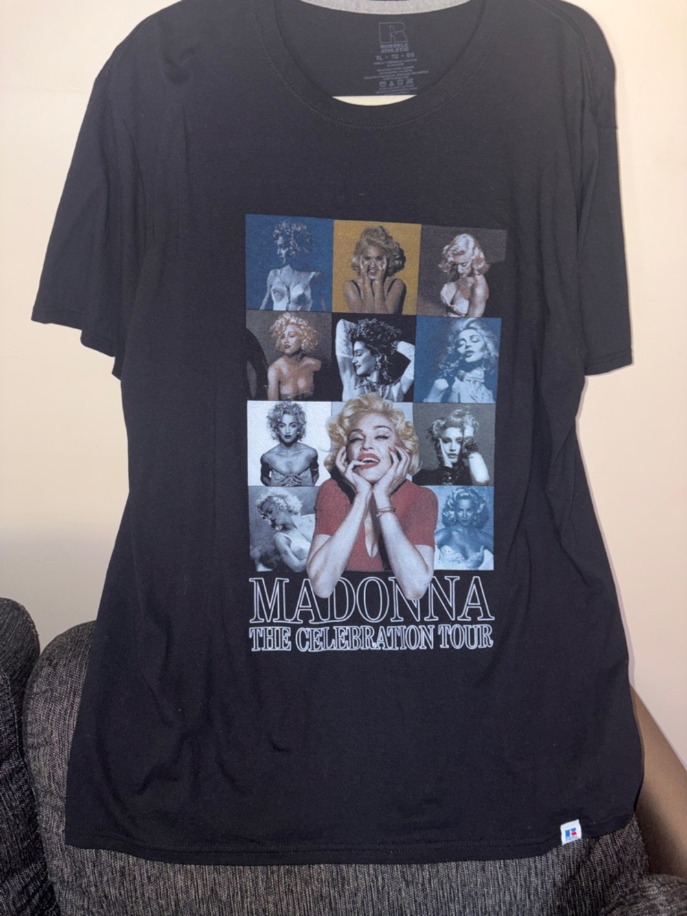 Adonna Black Graphic Tour Tee with Gold Print